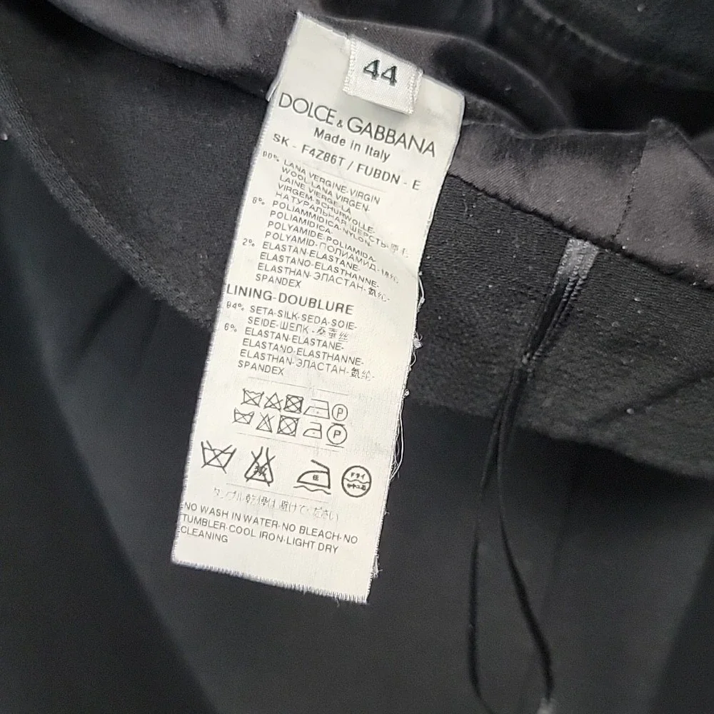 Dolce & Gabbana Pencil‎ Skirt Midi Women's Size 44 Black Stretch Designer Italy